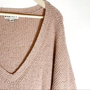 Ava & Viv Sparkle Dusty Rose Sweater Size 4x